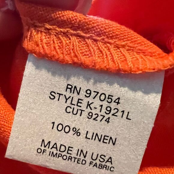 Karisa Linen tiered skirt 🌺 raw hem 🌺 NWT 🌺 Coral Orange - Picture 5 of 5